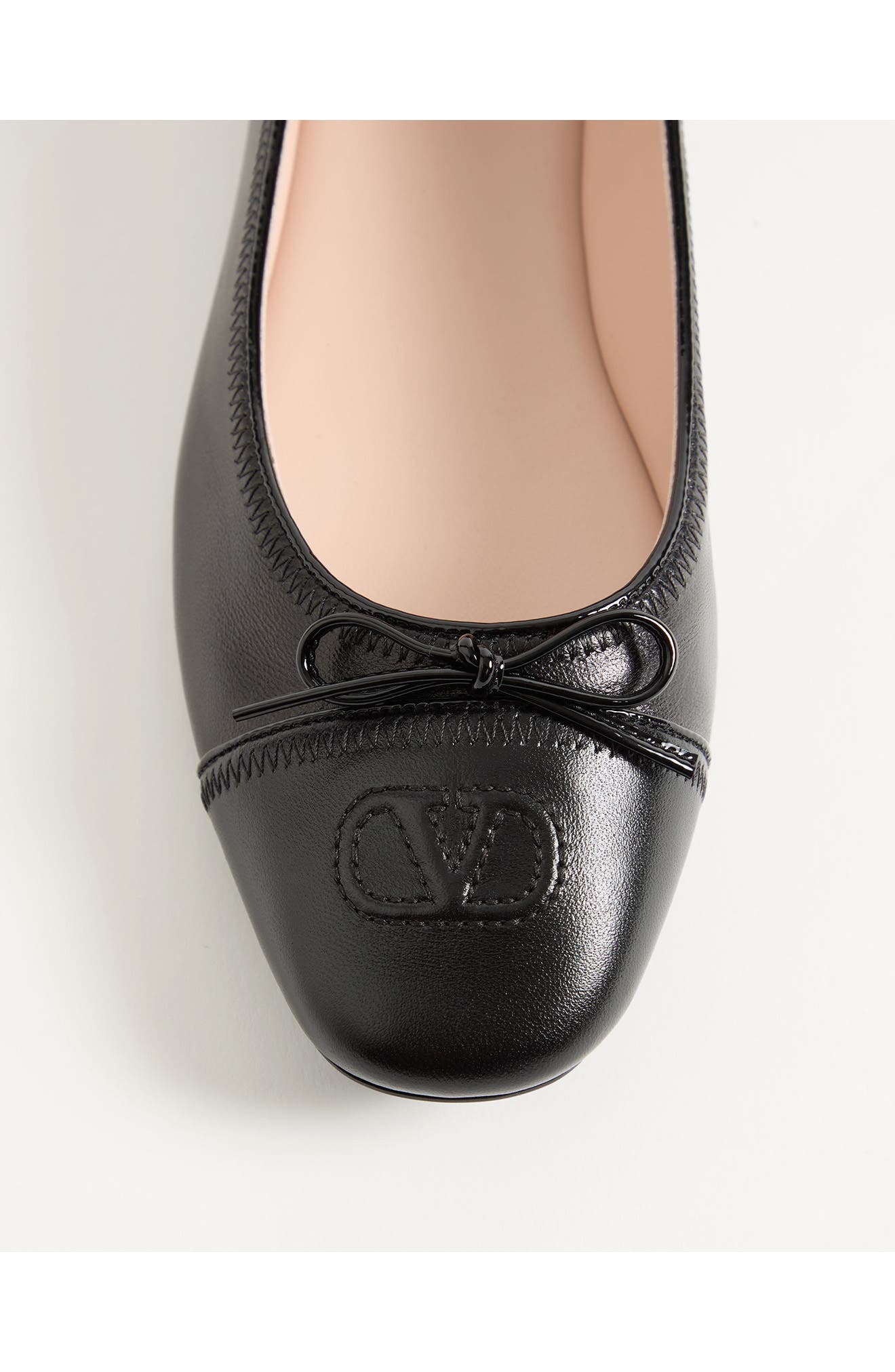 Valentino VLOGO Signature Ballerina Flat, Alternate, color, Black