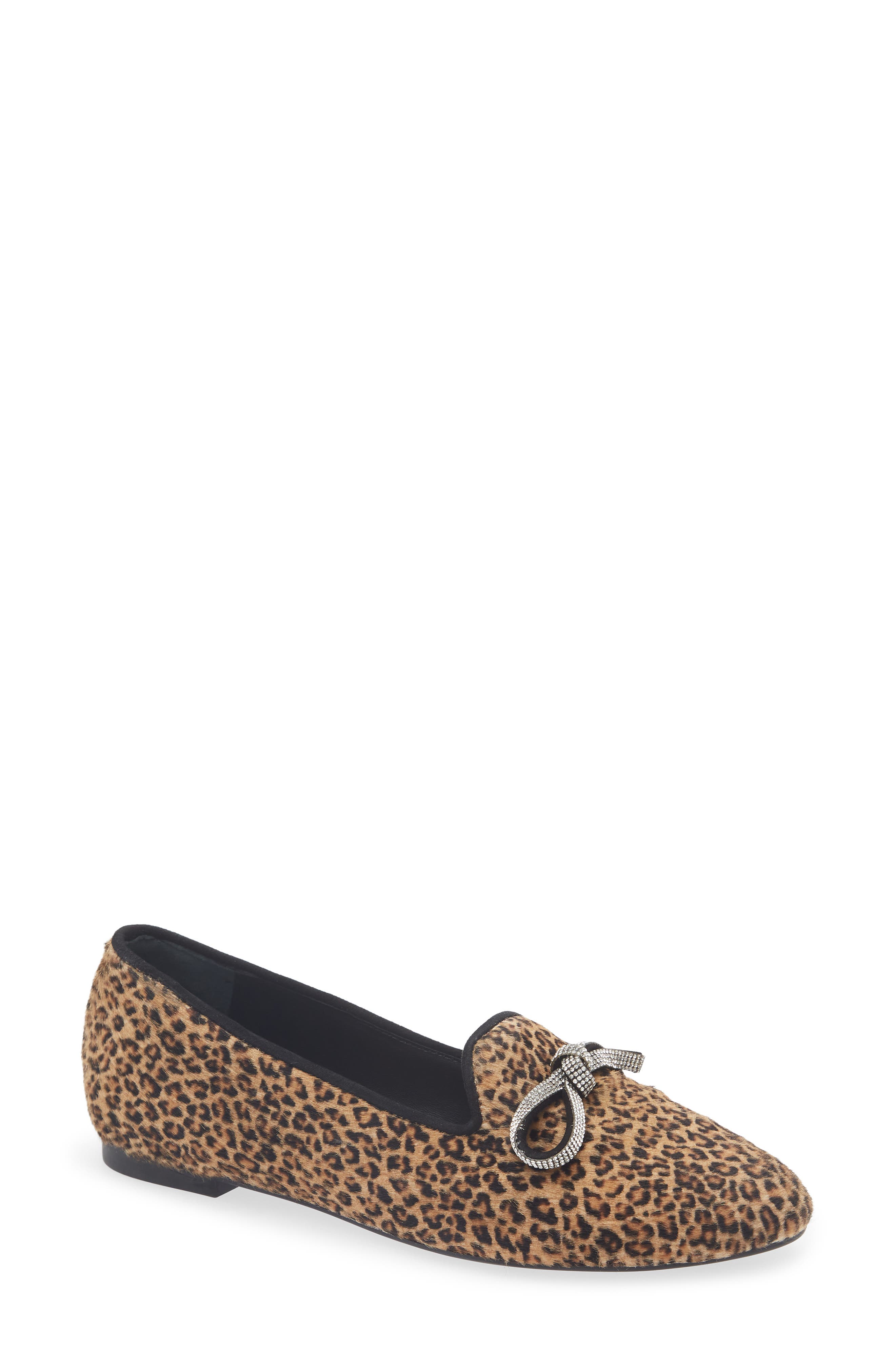 Crystal Bow Genuine Calfskin Loafer, Main, color, CLASSIC