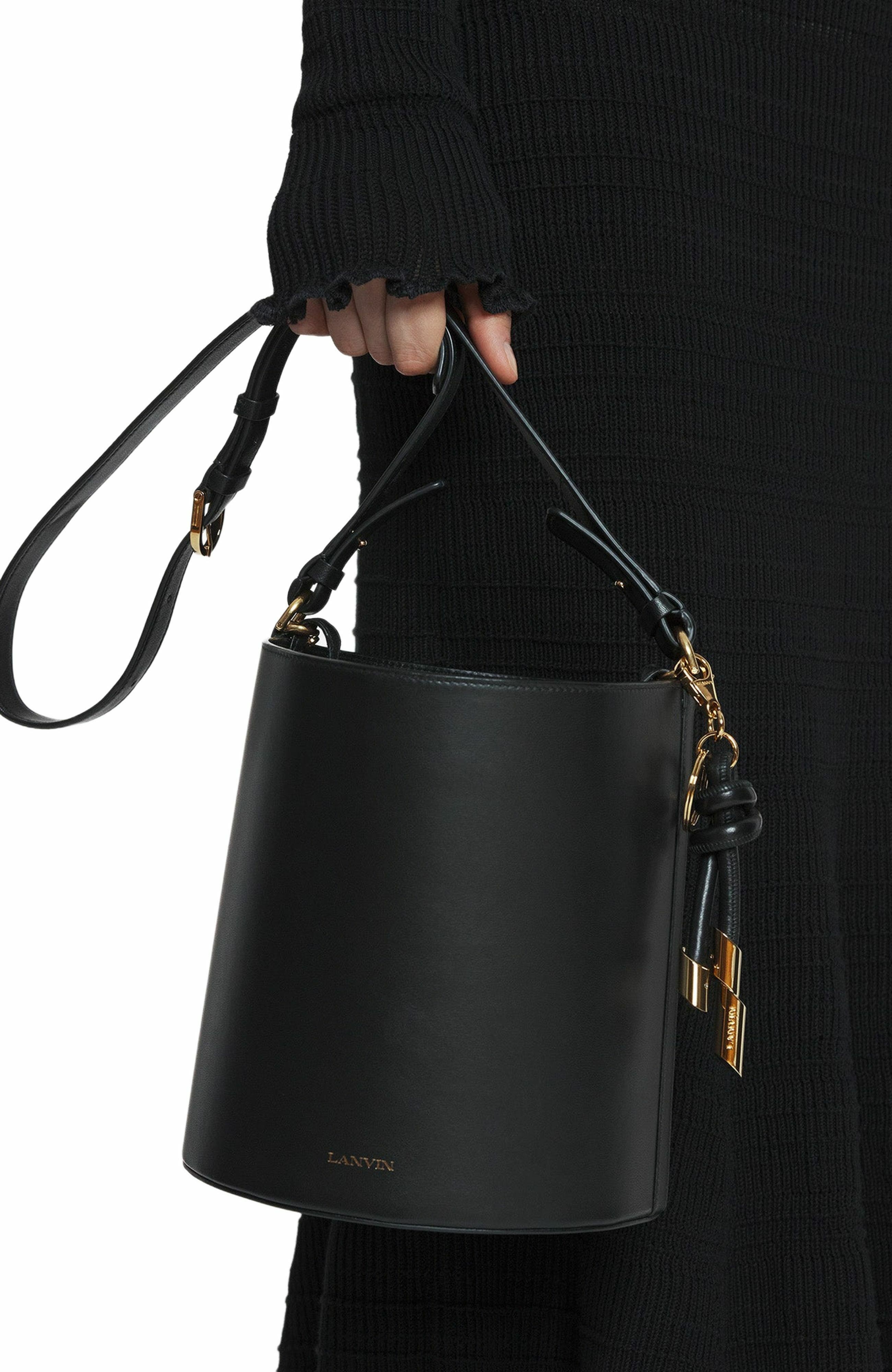 Lanvin Séquence Leather Bucket Bag, Alternate, color, 