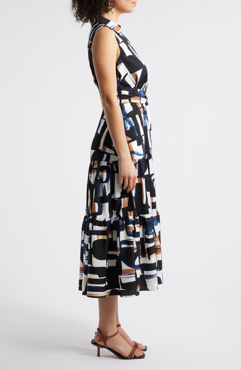 Tahari ASL Sleeveless Tie Waist Shirtdress, Alternate, color, 