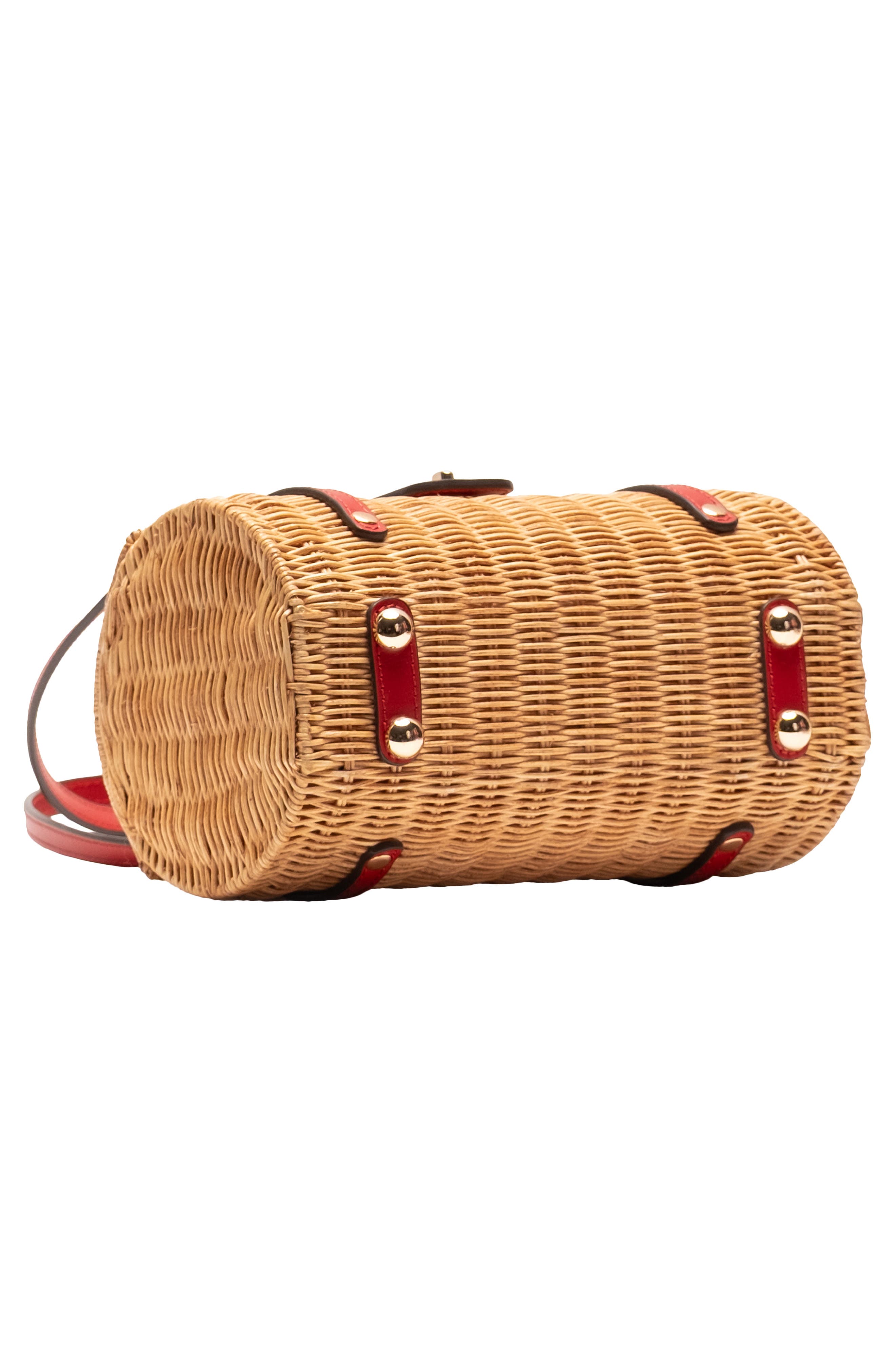 Dottie Wicker Basket Bag, Alternate, color, RED