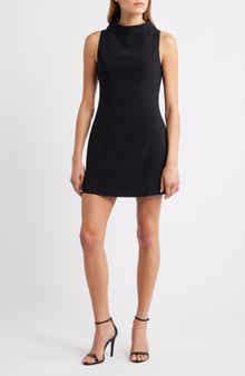 Amanda Uprichard Lucina Mock Neck Cocktail Shift Dress