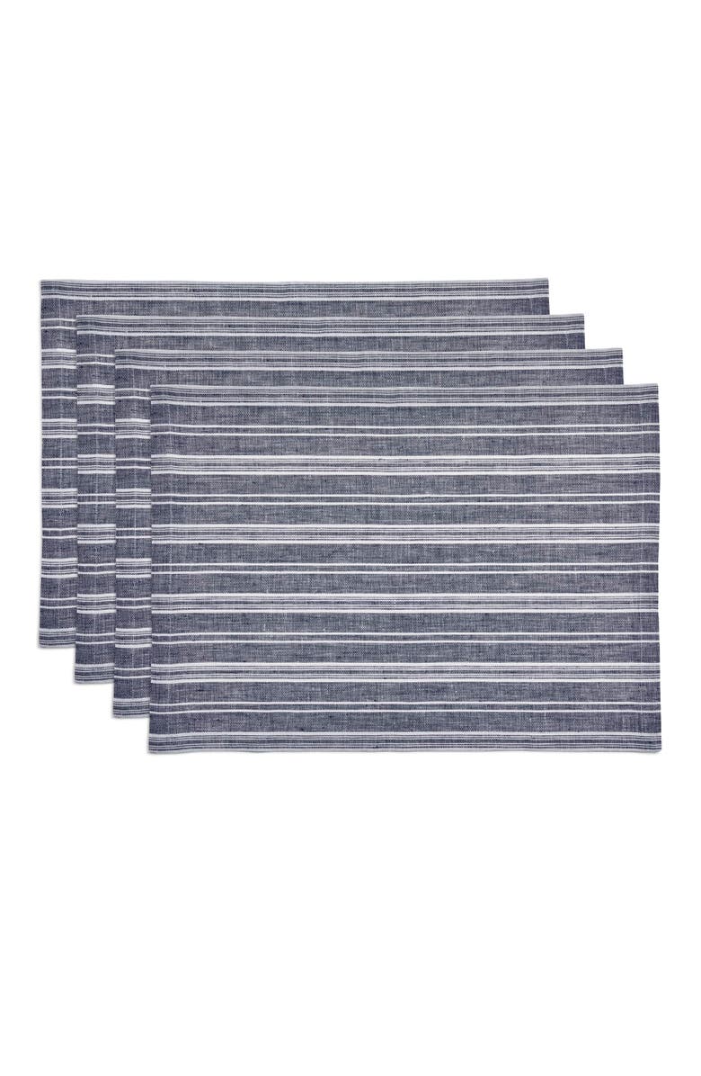 Solino Home Linen Placemats - Chelsea Stripe, 14" x 19" Inch, Main, color, 