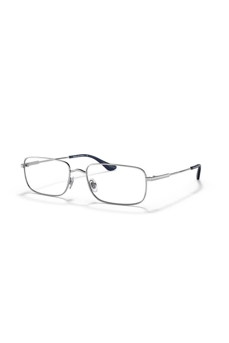 55mm Rectangle optical glasses, Main, color, Silver