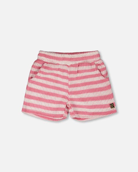 Elastic Waist Scoop Pockets Striped Shorts (Toddler, Little Kid & Big Kid)