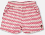 Deux par Deux Elastic Waist Scoop Pockets Striped Shorts