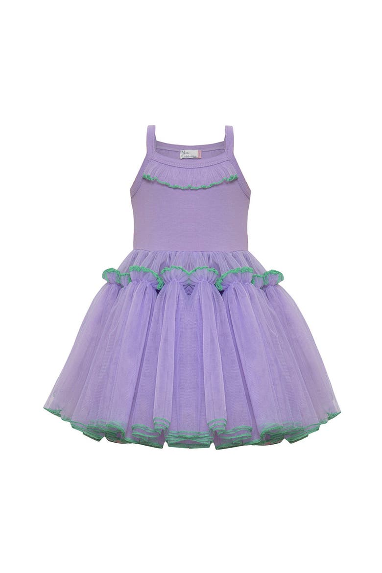 Aster Strappy Tulle Dress, Alternate, color, Purple Bloom