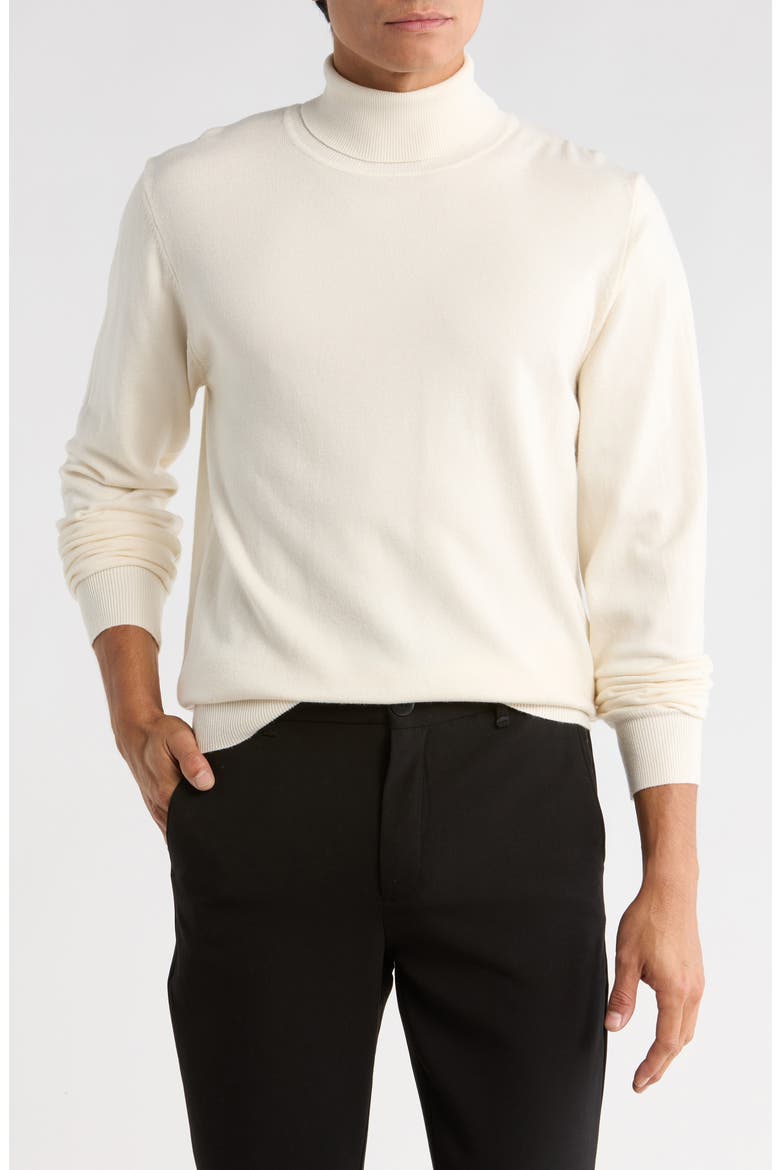 Slim Fit Turtleneck Sweater, Main, color, EGG SHELL