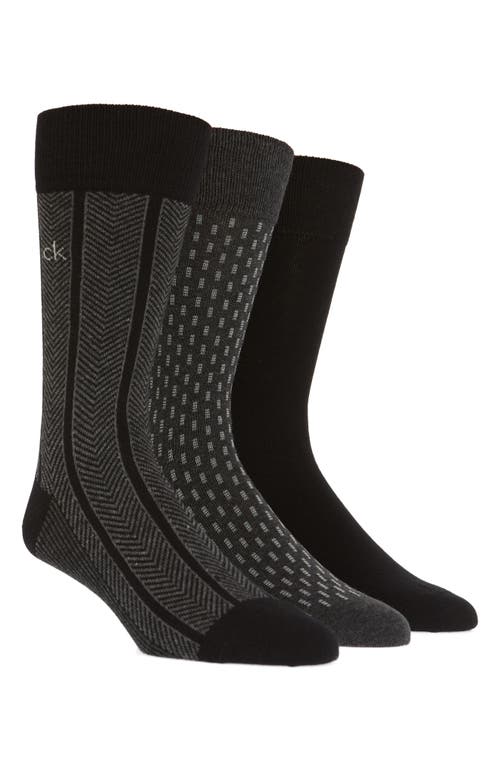 Calvin Klein 3-Pack Cotton Blend Socks in Graphite /Black/Charcoal  product