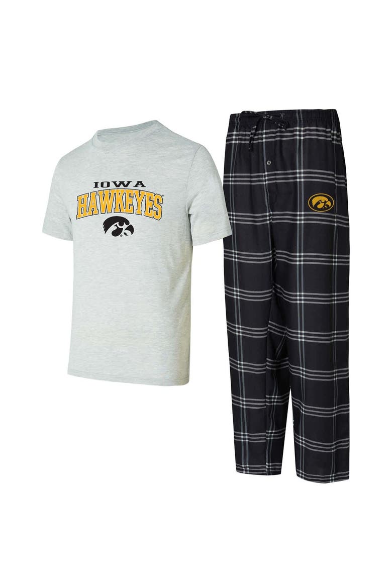 Men's Concepts Sport Iowa Hawkeyes Top & Pants Sleep Set, Main, color, Black