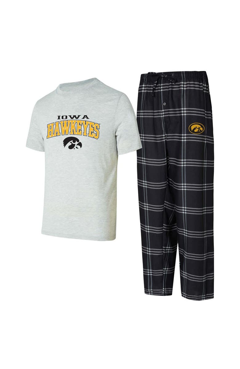 CONCEPTS SPORT Men's Concepts Sport Iowa Hawkeyes Top & Pants Sleep Set, Main, color, Black