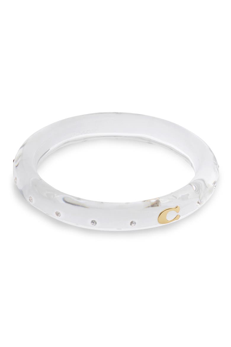 Crystal Resin Bangle, Alternate, color, CLEAR/ GOLD