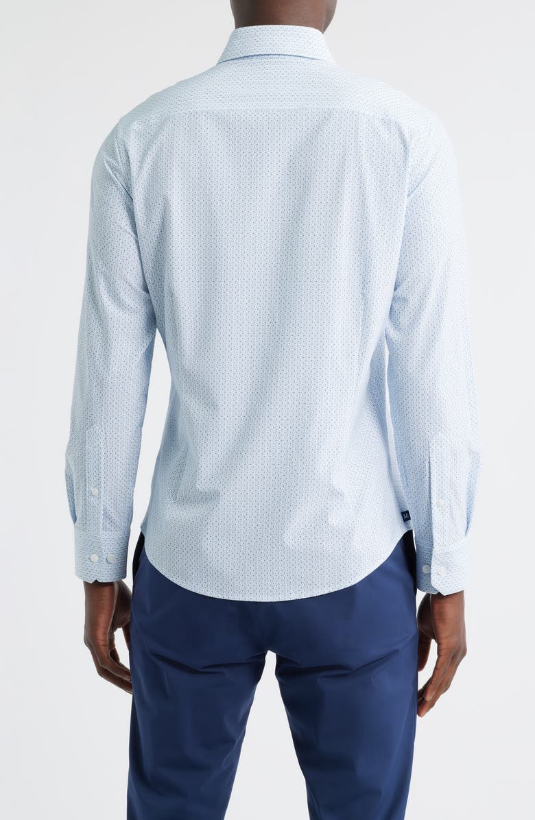 Mizzen+Main Leeward Trim Fit Micropattern No Tuck Button-Up Shirt, Alternate, color, White Circle Mosaic