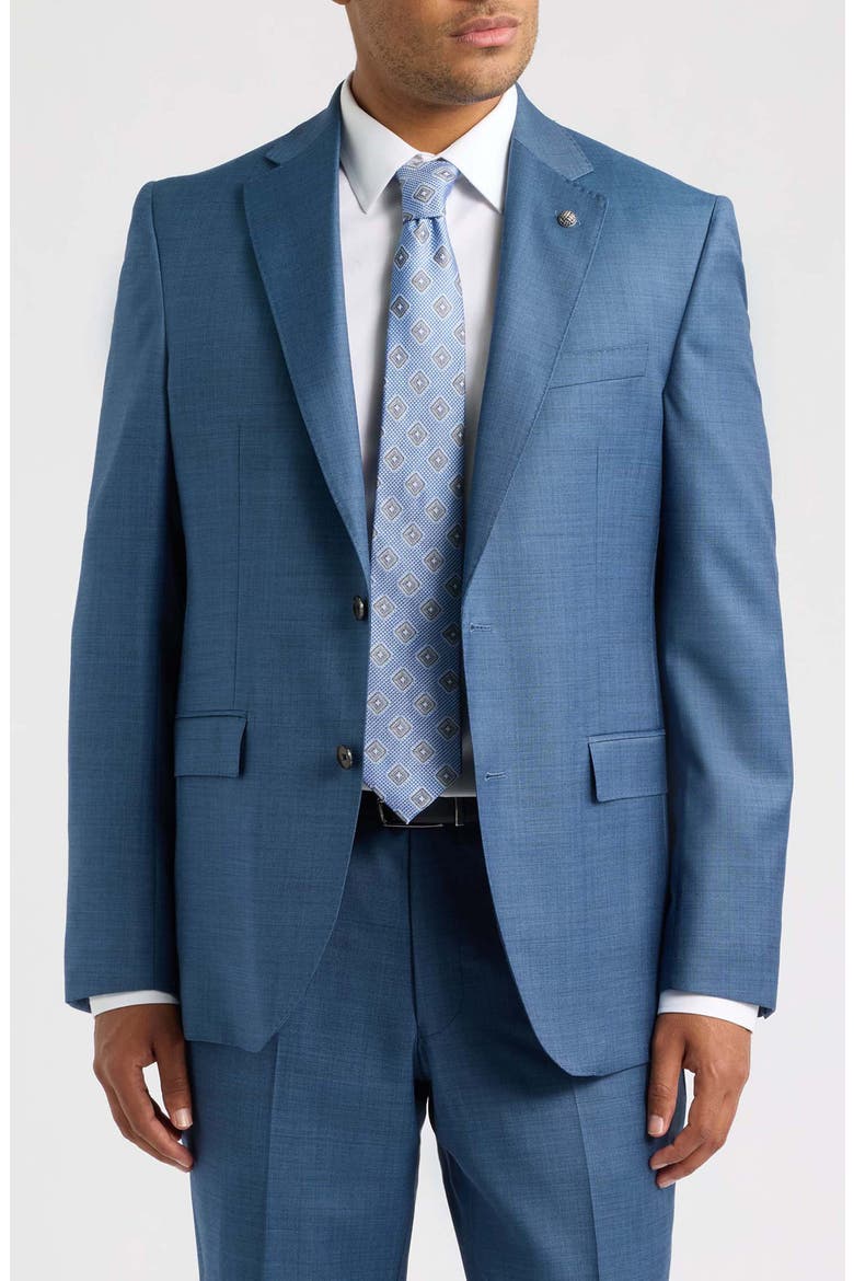 Stacey Trim Fit Solid Navy Stretch Super 110s Suit, Alternate, color, BLUE