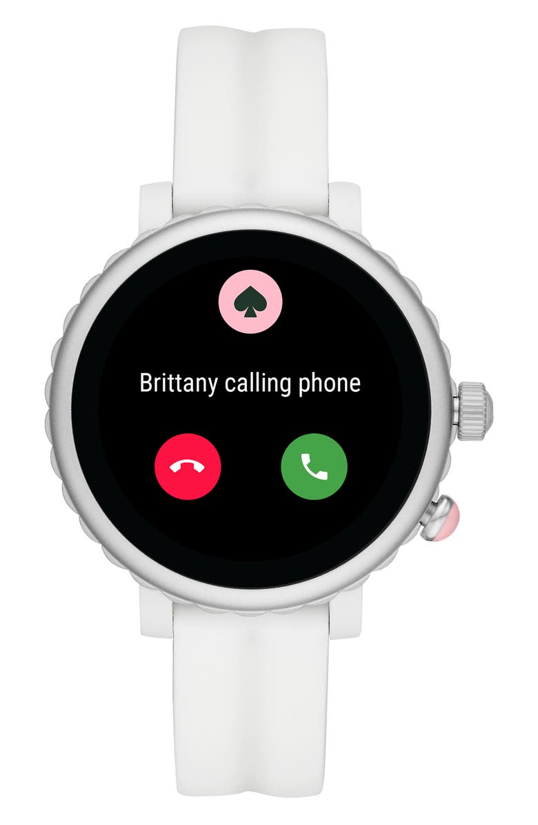 Kate Spade New York quail silicone strap smartwatch gift set, 42mm, Main, color,