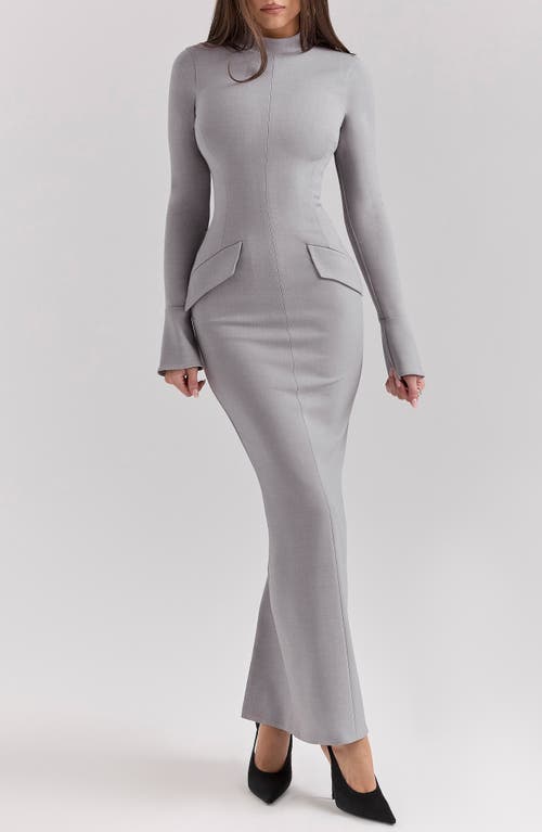 HOUSE OF CB HOUSE OF CB MARIE LOUISE MOCK NECK LONG SLEEVE MAXI DRESS