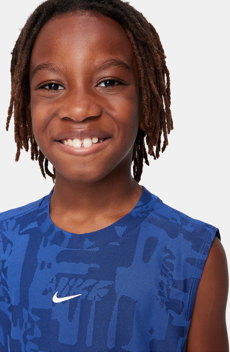 Nike Kids' Dri-FIT Multi Muscle Tee, Alternate, color, Game Royal/ White