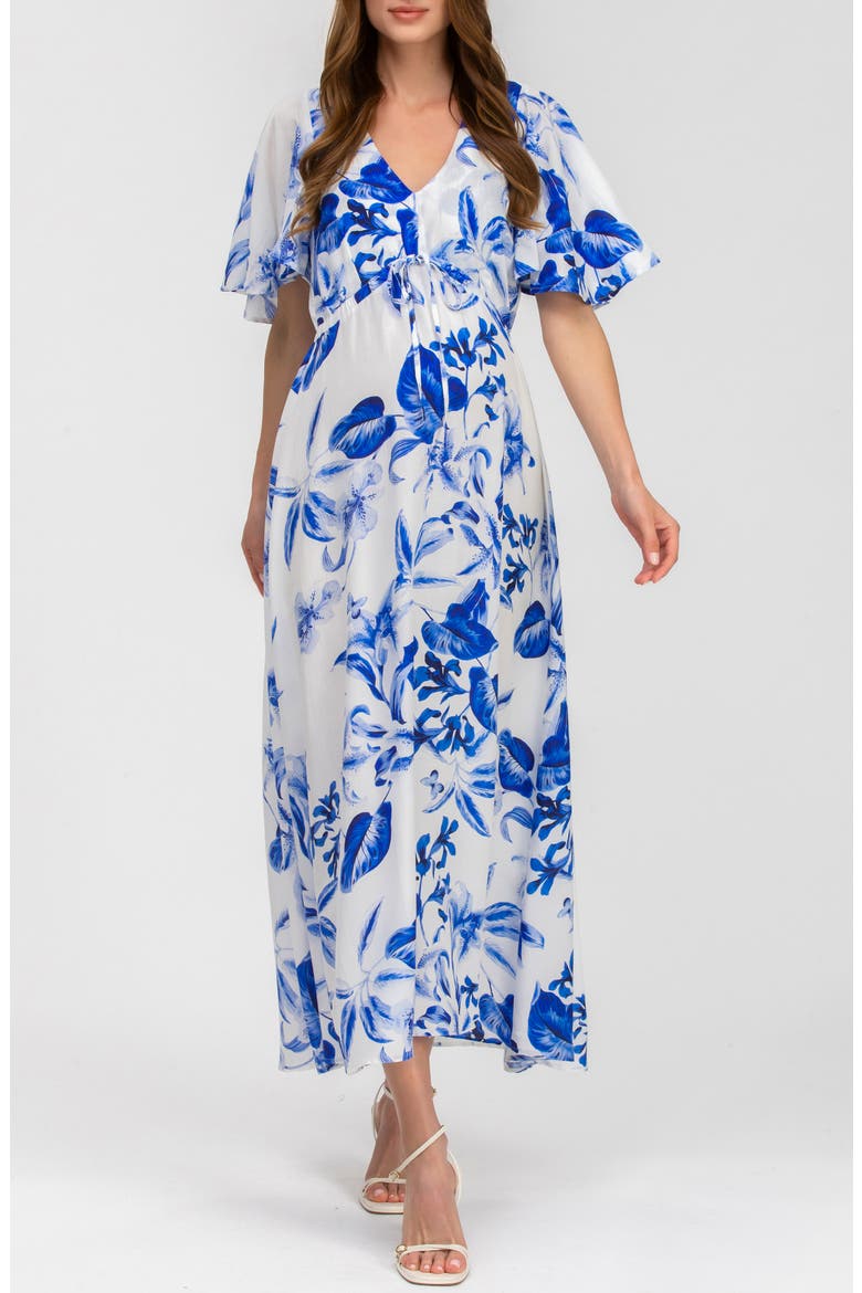 Maternity Maxi Dress, Main, color, BRIGHT BLUE