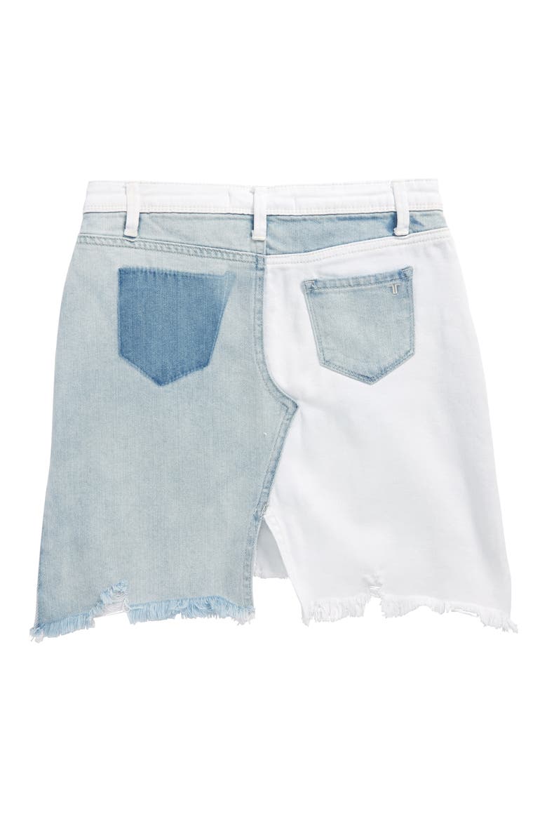 Patchwork Denim Skirt, Alternate, color, WHITE/ INDIGO