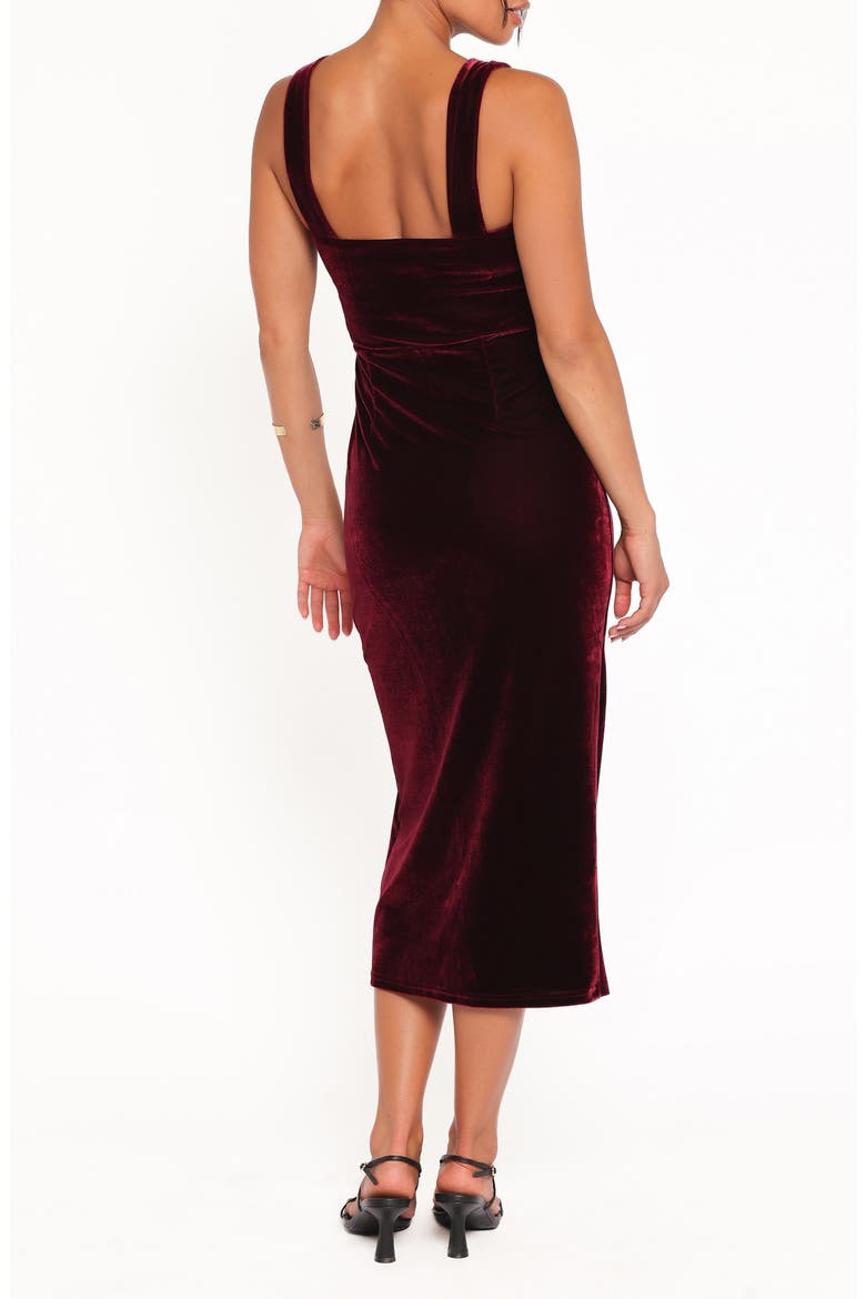 Hyatt Square Neck Sleeveless Midi Dress, Alternate, color, BURGUNDY