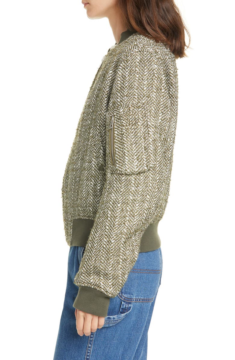 rag & bone Manston Herringbone Wool Blend Bomber Jacket, Alternate, color,
