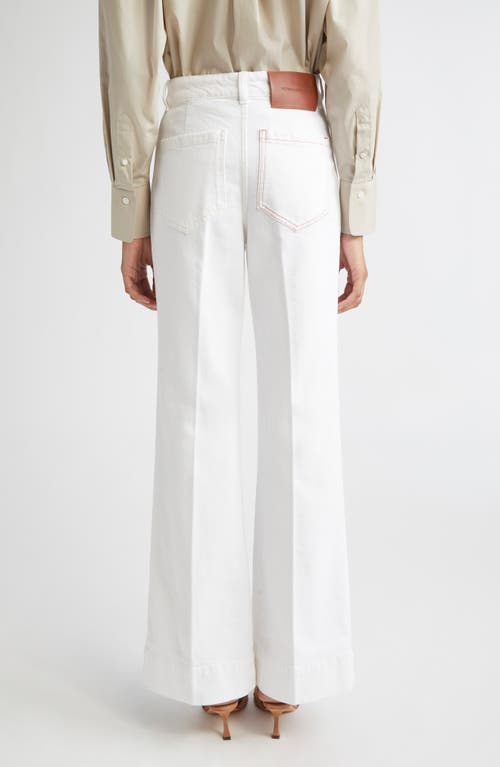 Victoria Beckham Womens Washed White Alina Flared-leg Denim Jeans In White