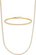Adornia Cubic Zirconia Tennis Necklace & Bracelet Set
