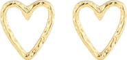 Adornia Hammered Heart Stud Earrings