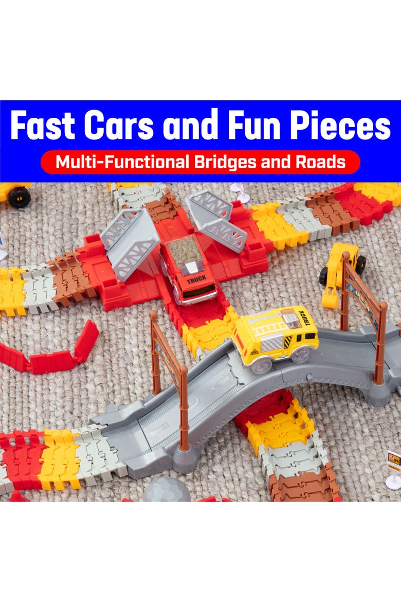 Snap Trax Construction Set Race Tracks and LED Toy Cars, Alternate, color, Multi Color