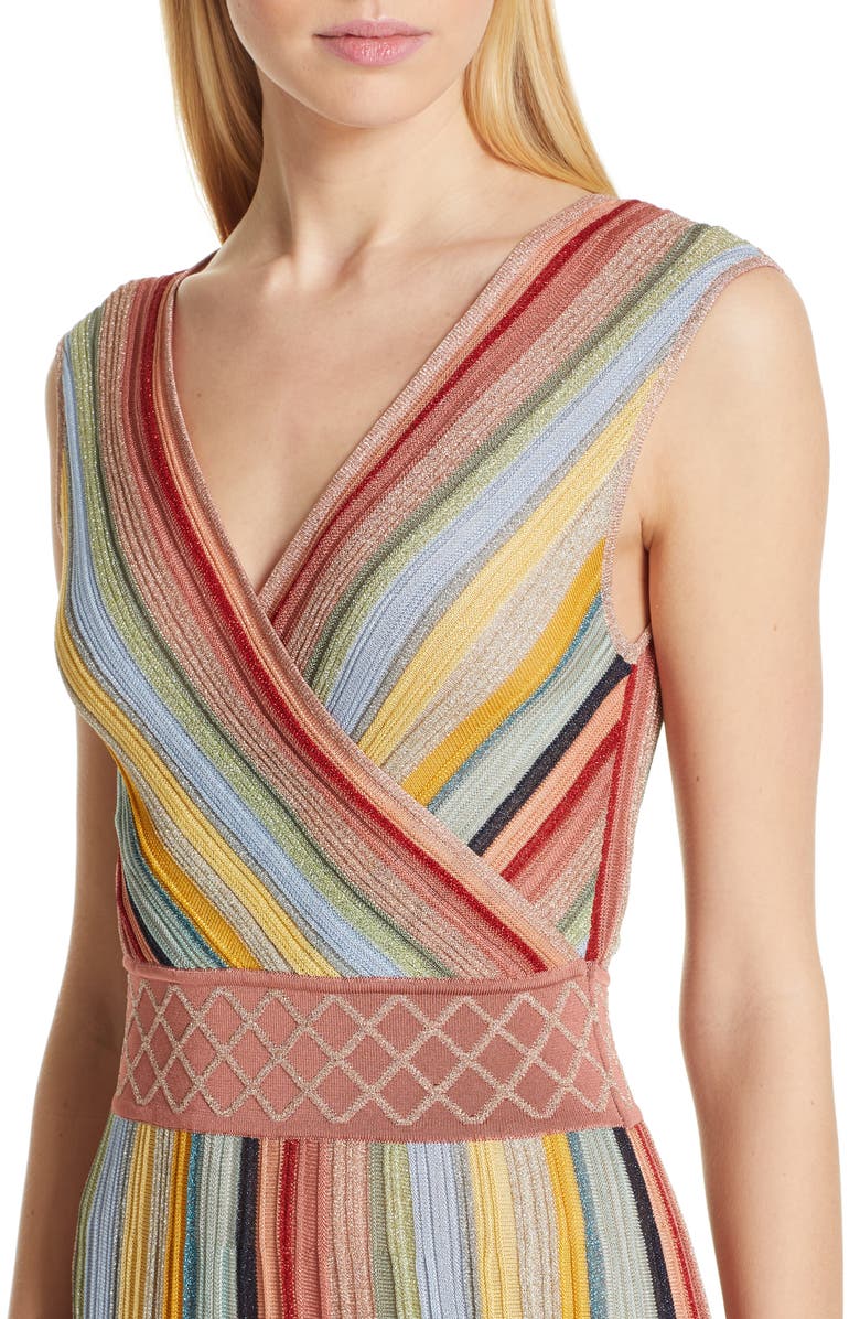 Missoni Reversible Metallic Stripe Sweater Dress, Alternate, color,
