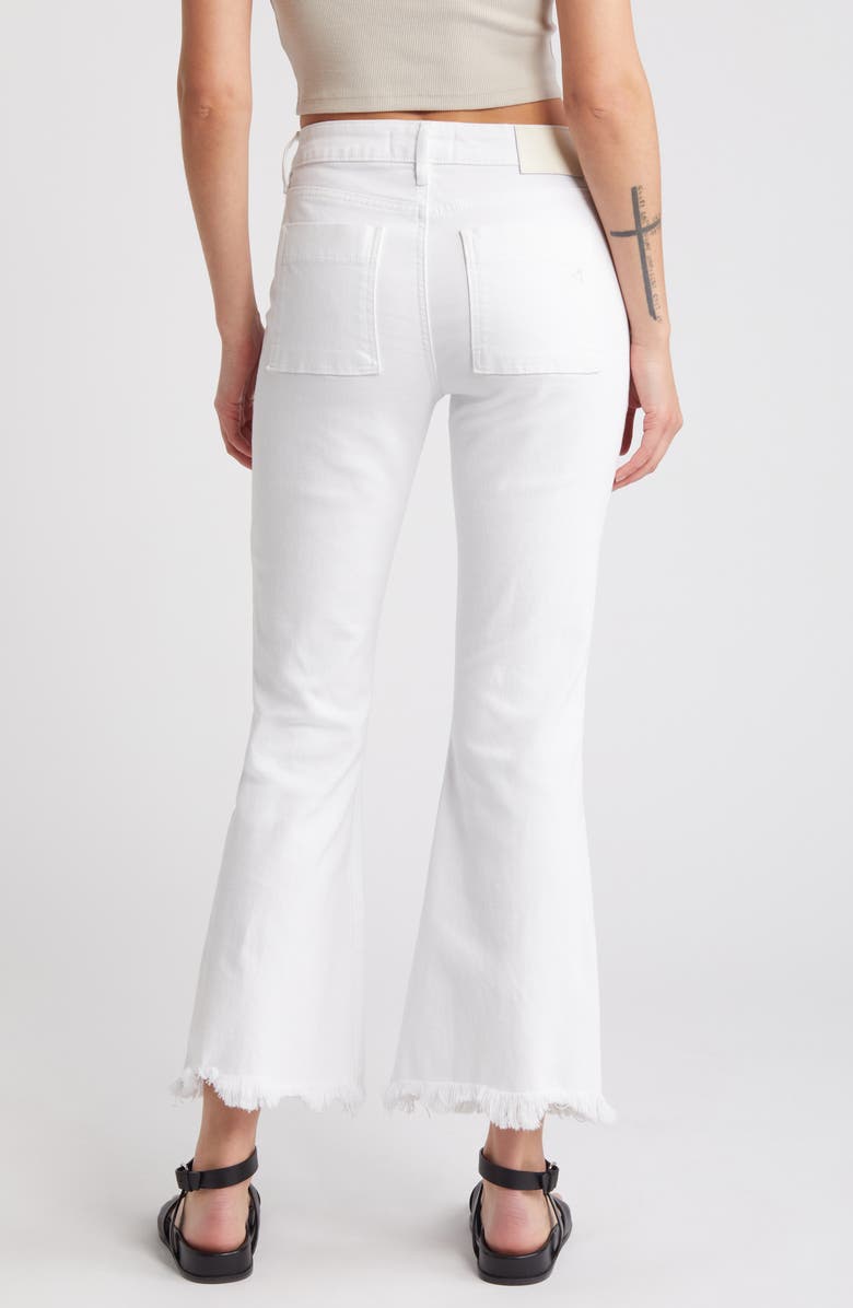 HIDDEN JEANS Raw Step Hem Wide Leg Cargo Jeans, Alternate, color, White