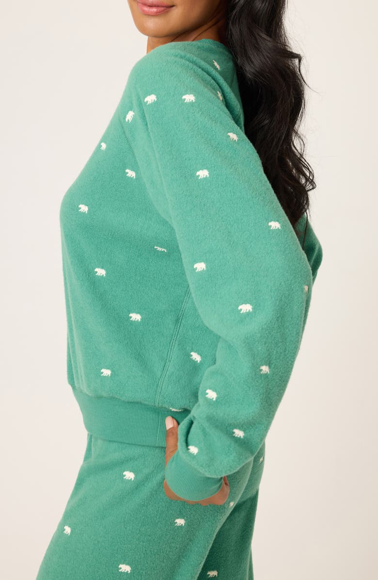 PJ Salvage The Outsider Fleece Pajamas Top, Alternate, color, Forest