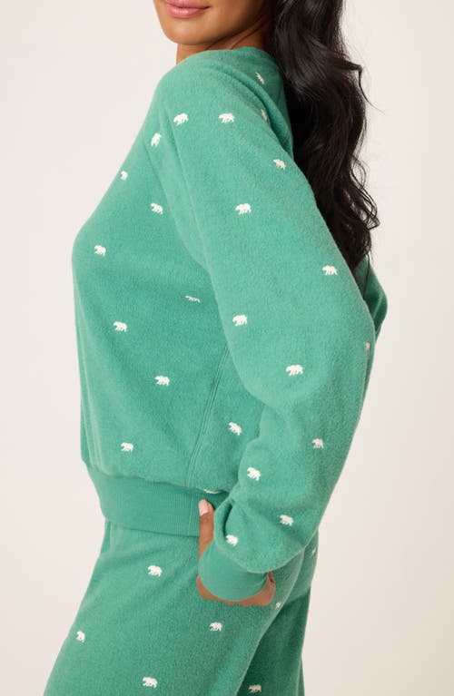 Pj Salvage The Outsider Fleece Pajamas Top In Green