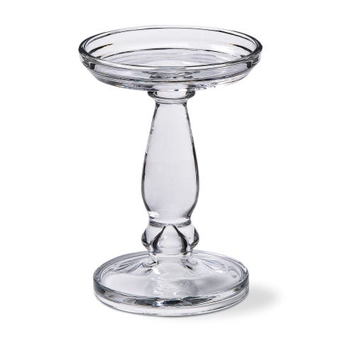 Lana Clear Glass Reversible Candle Holder Large