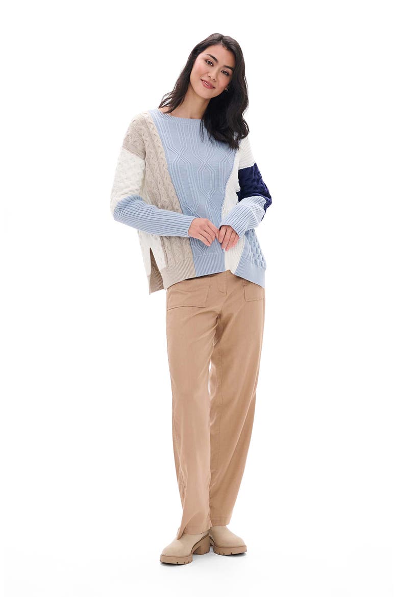 Rumi Mixed Pattern Sweater, Alternate, color, KENTUCKY BLUE