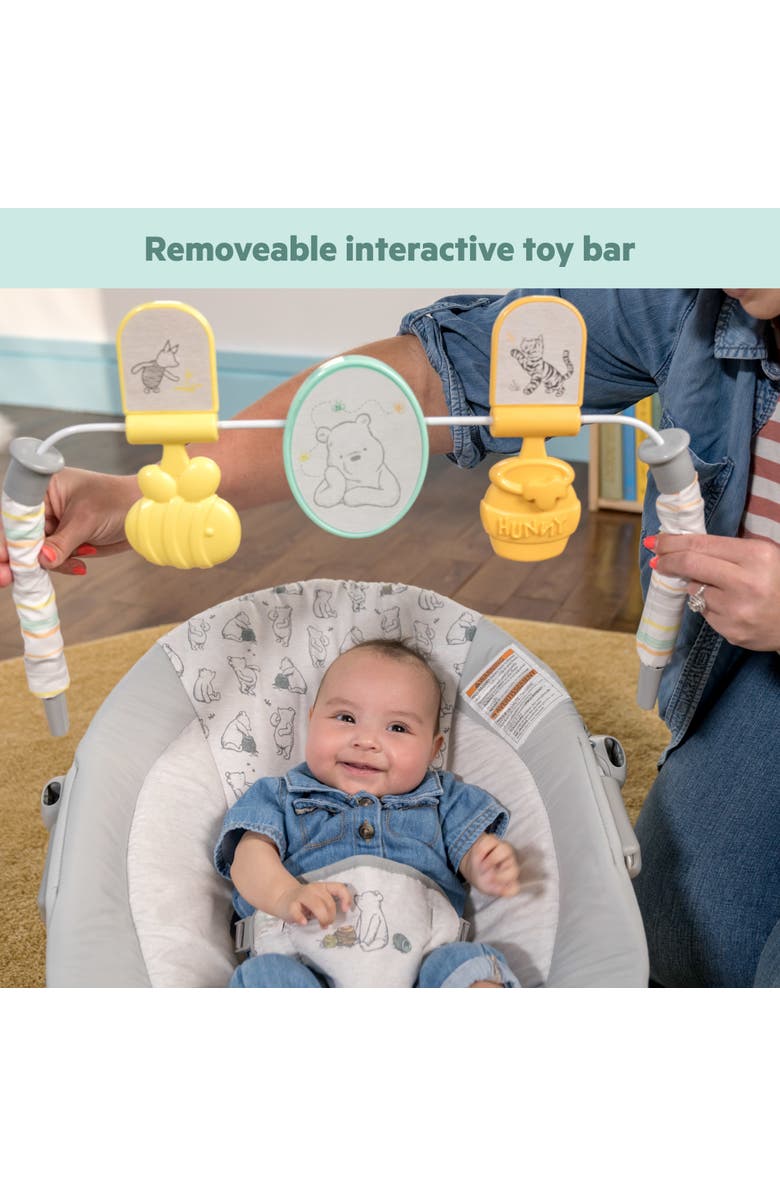 BRIGHT STARTS Disney Baby Winnie the Pooh Classic Pals Vibrating Bouncer, Alternate, color, White