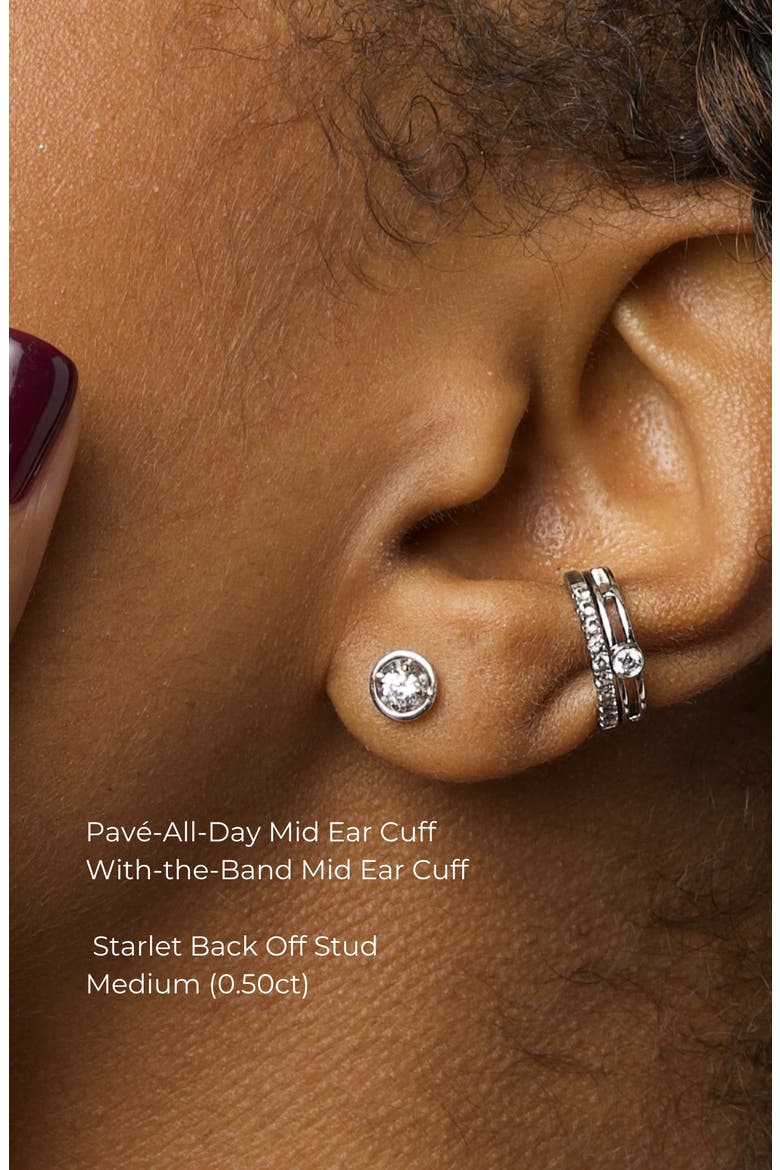 The Starlet Back-Off Stud, Alternate, color, White Gold