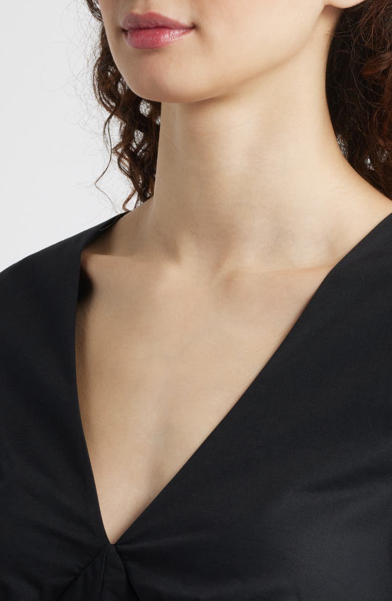 WAYF Zelma V-Neck Babydoll Top, Alternate, color, Black