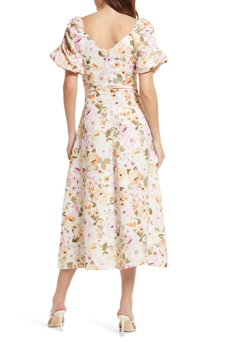 Tilly Twist Front Midi Dress, Alternate, color, BLUSH AIRLIE FLORAL