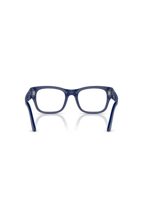 Persol 52mm Rectangle Optical Glasses In Blue