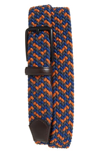 Original Penguin Stretch Woven Belt In Orange