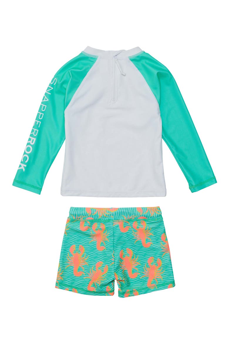 Ocean Clawed Two-Piece Rashguard Swimsuit, Alternate, color, MINT