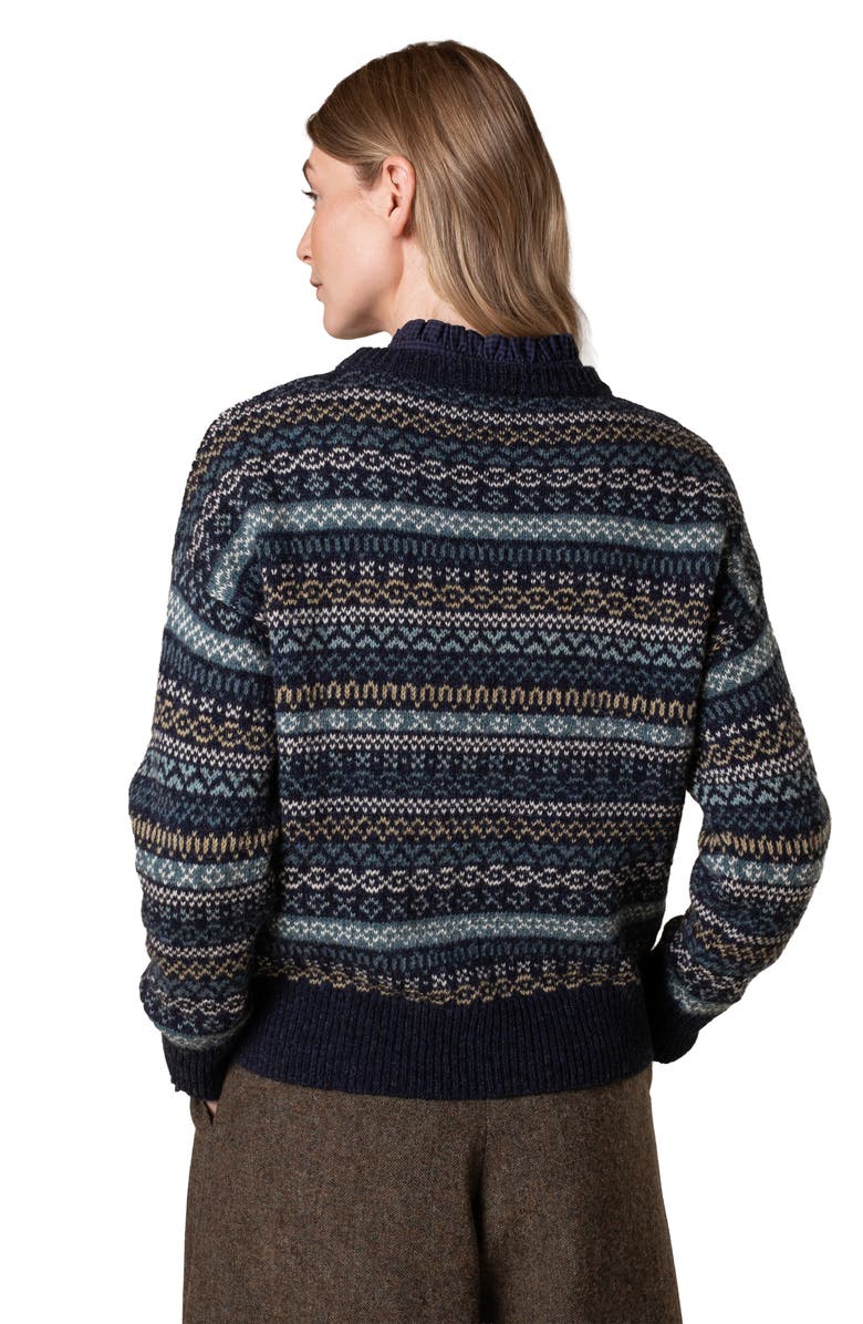 Celtic & Co. Traditional Fair Isle Sweater, Alternate, color, Navy