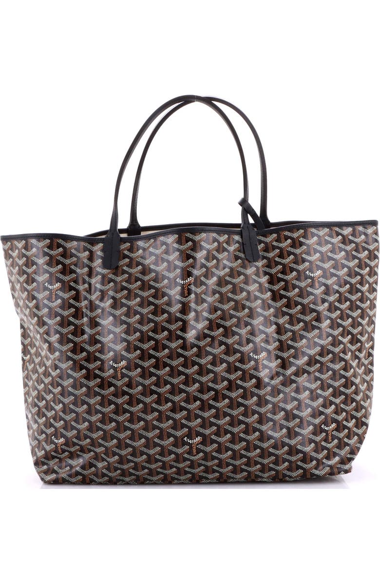 Pre-Owned Goyard Saint Louis Tote Coated Canvas GM, Alternate, color, Black