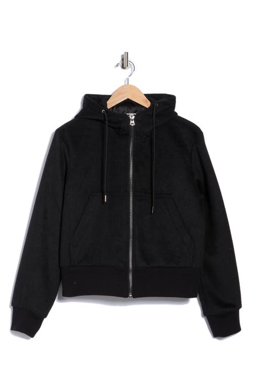 Hudson Jeans Hooded Full Zip Jacket In Black