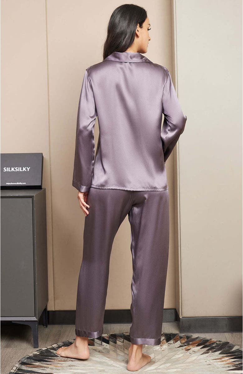 SILKSILKY Pure Silk Casual Button Up Women's Pajamas, Alternate, color,