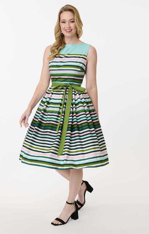 UNIQUE VINTAGE UNIQUE VINTAGE SLEEVELESS BELTED SWING DRESS