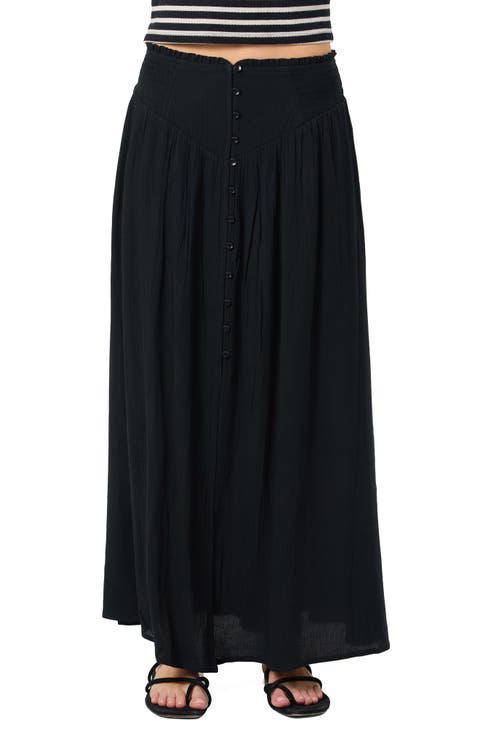 Tryston Button Front Midi Skirt