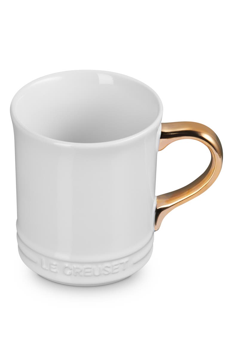 Le Creuset Vancouver 14-Ounce Gold Handle Mug, Alternate, color, White