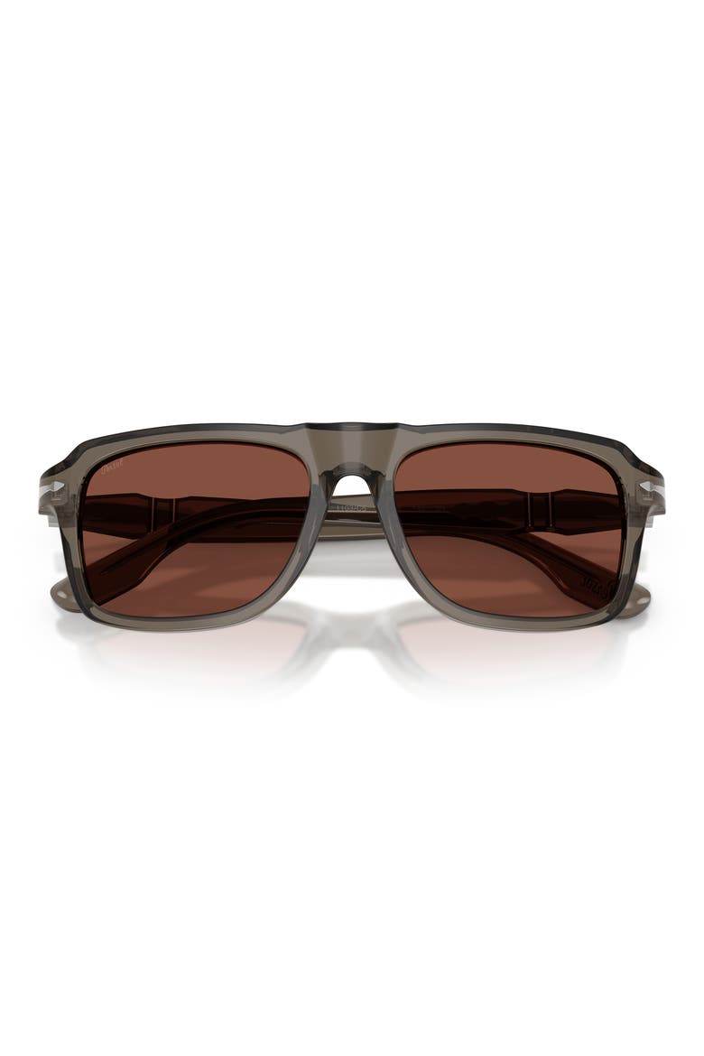 PO8002S 55mm Rectangle Sunglasses, Alternate, color, OPAL GREY / RED